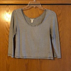 Black and White Striped Crop Top